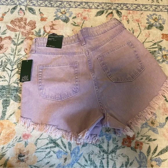 Wild Fable Purple Frayed Hem Jean Shorts - Picture 5 of 6